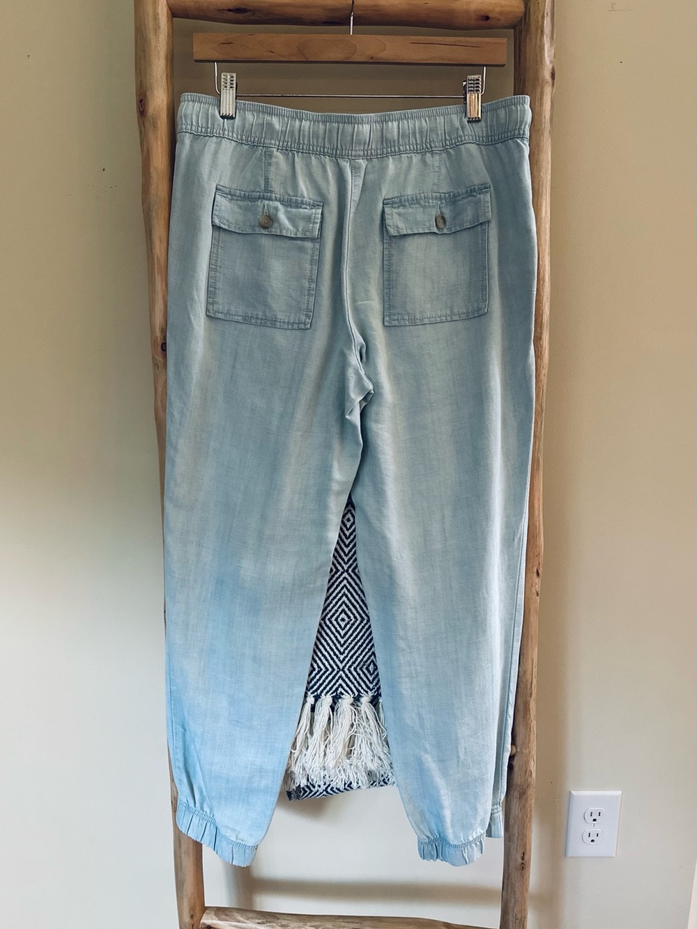 LOFT Light Blue Elastic Waist Casual Pants